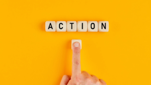 Image of a finger pointing to action