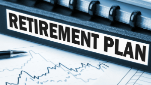 photo of a sign saying retirement plan