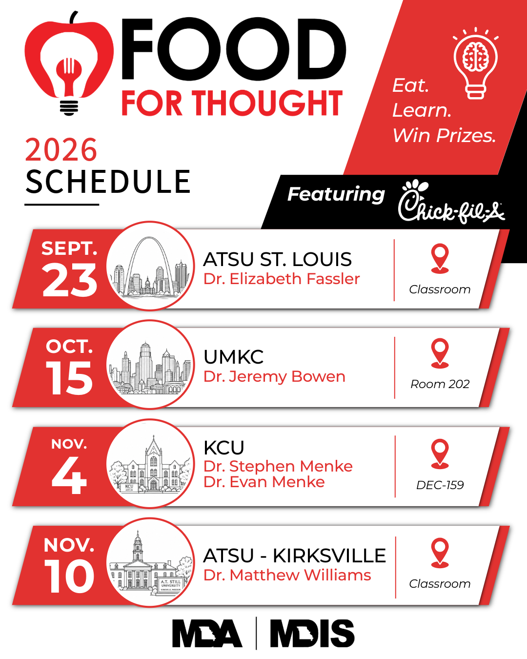 Food for thought schedule for the fall of 2026